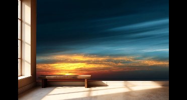 Peel & stick Fotobehang - Serene Sunset Radiance - 250x250 centimeter