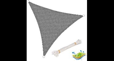 warraich-Voortent Zonnescherm – Ademend HDPE Windscherm met UV-bescherming in Grijs-3x3x3 m