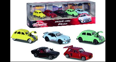 Majorette Vintage 5 stuks Giftpack - 7,5cm - Voertuigen - Die-Cast - Vanaf 3 jaar - Speelgoedvoertuig