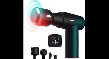 HoMedics Novo Hot and Cold Massagegun - 4 Opzetstukken - 6 Intensiteitniveaus - USB C Oplaadbaar - Inclusief Opbergcase - Voor en Na een Training - Fitness - Sporters - PGM45HC - Zwart