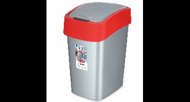CURVER Afvalemmer ”FLIP BIN” 50L afvalemmer, zwart/rood, 29,4 x 37,6 x 65,3