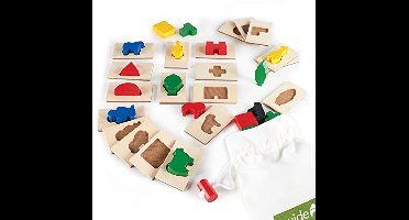 Guidecraft educatief spel 3D Feel & Find - multicolor houten puzzel.