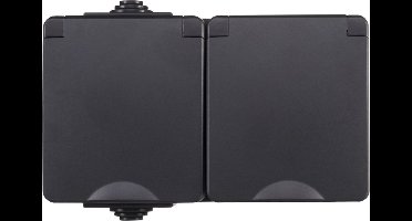 Opbouw Wandcontactdoos 2-voudig | IP55 - Zwart