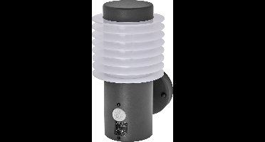 LEDVANCE ENDURA STYLE RONDO WALL SEN buitenlantaarn, 9,5W, 700lm, wandlamp, donkergrijs, bewegingsmelder, daglichtsensor, beschermingsklasse IP44, kleurtemperatuur 3.000K, lichtkleur warm wit