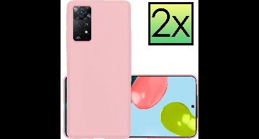 Hoesje - 2 Stuks - Geschikt voor Xiaomi Redmi Note 11s - Sterk & Shockproof - Case Siliconen - Back Cover - Telefoon Hoes - Lichtroze