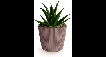 Prosperplast Plantenpot/bloempot Buckingham - buiten/binnen - design kunststof - terra bruin - D17 x H15 cm