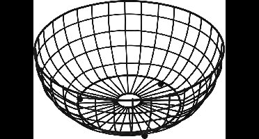 Springos Fruitmand - Metalen Mand - Zwart - 28x11 cm