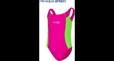Aqua Speed Luna Badpak - Zwemkleding Meisjes - Roze/Lime 110