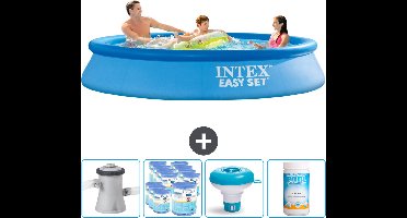 Intex Rond Opblaasbaar Easy Set Zwembad - 305 x 61 cm - Blauw - Inclusief Pomp Filters - Chloordrijver - Chloor