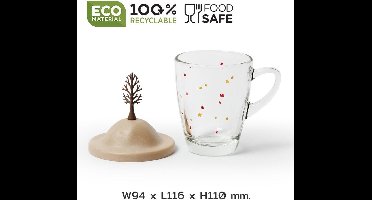 Qualy - Mok “Autum Mug” met deksel W94 x L116 x H110 mm 387 gr Materiaal: Gerecycled PP + Oceaanglas