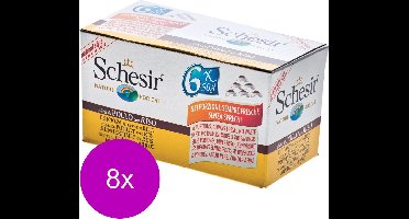 Schesir Kat Mp Blik Gekookt 6x50 g - Kattenvoer - 8 x Kip&Rijst