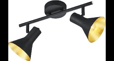 REALITY Nina - Plafond spot - 2 lichts - H 210 mm - zwart