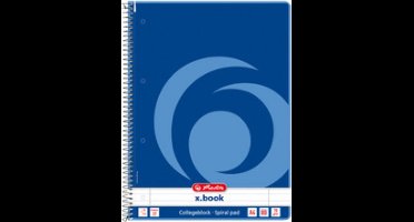 Herlitz collegeblok A4 70g/m 80 Bl. liniert Rand li.+re.
