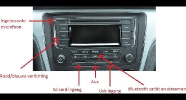 Radio cd speler geschikt voor Volkswagen Caddy Radio Cd Bluetooth Carkit Usb Sd Aux Spotify