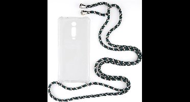 Shop4 - Xiaomi Mi 9T Hoesje - Zachte Back Case met Koord Camouflage Groen