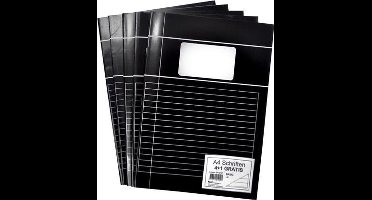 SOHO Schriften - A4 formaat - 70 grams papier - Met kantlijn - Zwart - Lijn - 80 bladzijden - 5 stuks
