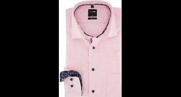 OLYMP Modern Fit overhemd - roze structuur (contrast) - boordmaat 40