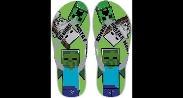 Teenslippers Minecraft - flipflop - Groen - maat 37/38