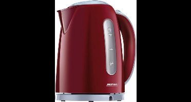 MPM – Waterkoker – Indicatielamp – Vervangbaar filter – Zuivert kalkaanslag en onzuiverheden – 1,7L - Rood
