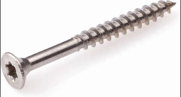 Hoenderdaal - Torx 20 Platkop Spaanplaatschroeven - 4,5x45mm - RVS A2 - Deeldraad (200 stuks)