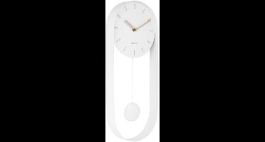 Karlsson Wandklok Pendulum Charm - Staal Wit - 50x20x4,8cm - Wandklok Scandinavisch