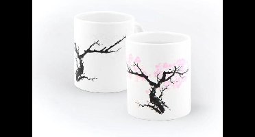 Kikkerland Bloesem Mok (warmte verkleurend) - Magische mok - Kan van kleur veranderen - Zwarte boom - Roze bloesemboom - Kersenbloesem - Japans – Sakura