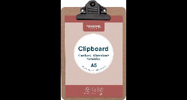 Europel Klembord - Clipboard - Hout - A5 - 14,8 x 21 cm - 1 stuk