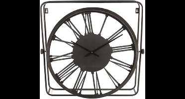 Sweet Living Metalen Klok Vierkant - 64,5x11,5xH62 cm