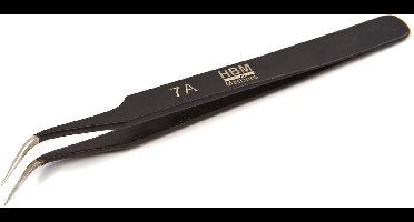 HBM Professionele Antimagnetische RVS Pincet met Gebogen Bek