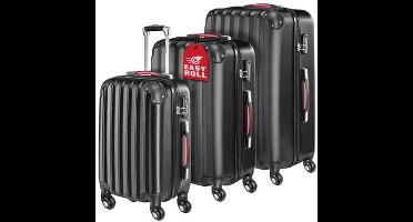 Monzana® Harde Koffer Set 3 Stuks Bagage Draaien Reizen Trolley 4 Wielen Hand Cabine 20 24 28 Weekend tas