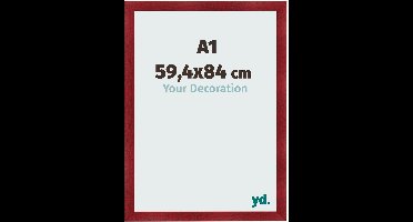 Your Decoration - Fotolijst A1 59,4x84 cm - MDF - Wijnrood Geveegd - Pisa