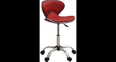 vidaXL - Salonkruk - kunstleer - wijnrood