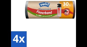 4 x Swirl – Pedaalemmerzakken – XL – 30 L – Fixeerband – 10 zakken - Emmerzak - Pedaalemmerzak - Elastische Fixeerband - Waterdicht - Scheurvast