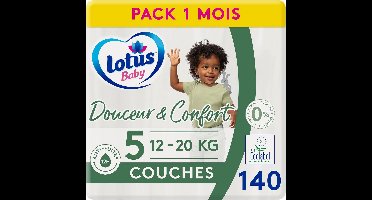 Lotus Baby Natuurlijke zachtheid, luiers, maat 5 (12-20 kg), 1 maand, 140 luiers