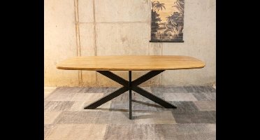 Eettafel Colorado Deens ovaal mangohout 180x100x77 cm - metalen matrix - naturel