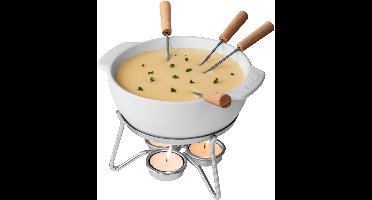 RVV® Fondueset - Fondue - Fondueset elektrisch - Wit - 21cm x 21cm x 16cm