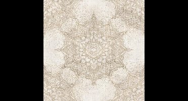 IXXI Golden Boho Mandala, Bloomery Decor - 100 x 100 cm - Gratis ophangtool - Grote wanddecoratie en posters - Ornamenteel Ontwerp, Decoratieve