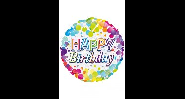 Folie ballon Happy Birthday Confetti 45cm