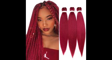 Synthetische haarvlecht extensions 66 cm - Rood