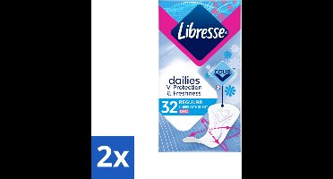 Libresse – Inlegkruisjes – Normal Deo Fresh – Fris gevoel – 32 Inlegkruisjes - Voordeelverpakking - 2 stuks