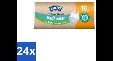 Swirl – Vuilniszakken – 10 L – Handvatten – 37 zakken - Voordeelverpakking - 24 stuks