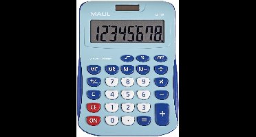 Maul MJ 550 Bureaurekenmachine werkt op batterijen, werkt op zonne-energie Lichtblauw Aantal displayposities: 8