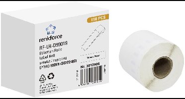 Renkforce RF-6027812, Wit, Zelfklevend printerlabel, Doorlopend etiket, Rol, Papier, Direct thermisch