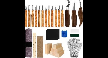 Houtsnijset - Houtsnijden - Woodcarving - Bruin