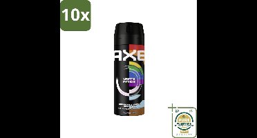 10 x AXE - Deodorant Spray - Unite - Verzorgend - Kruidige Geur - 150 ml - Grootverpakking - Deodorant Spray - Zweetvermindering - Geurneutralisatie - Frisheid - Zinktechnologie