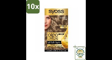 10 x SYOSS - Oleo Intense 7-58 Cool Beige Blond - Haarverf - Zonder Ammoniak - Grijsdekking - Langdurige Kleur - Grootverpakking - Haarverf - Permanent Haarkleuring - Grijsdekking - Zonder Ammoniak - Olie-formule