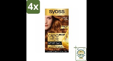 SYOSS - Oleo Intense 6-78 - Haarverf - Permanente Haarkleuring - Koperblond - Langdurige Kleur - Voordeelverpakking - 4 stuks - Haarkleur zonder ammoniak - Olie-formule