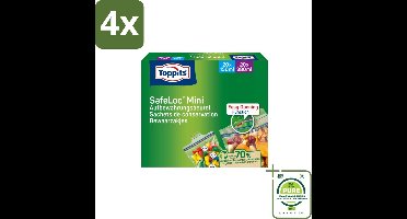 Toppits – Safeloc Mini Zip-Zakjes – 40 Zakjes - Voordeelverpakking - 4 stuks - Mini zakjes - Lekvrij