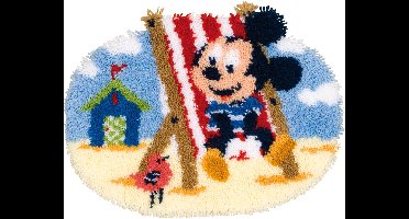 Vervaco - Knoopvormtapijt kit - Disney Mickey in strandstoel - PN-0144837 - Borduren - Borduurpakket - Borduurpakket volwassenen - Borduurpakket kind