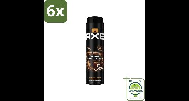 AXE - Deodorant Spray - Dark Temptation - Chocoladegeur - Verleidelijk Fris - 200 ml - Voordeelverpakking - 6 stuks - AXE deodorant - Chocoladegeur